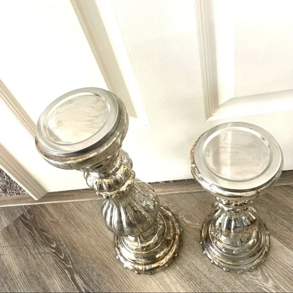 Two silver vintage style candlesticks - Picture 5 of 16